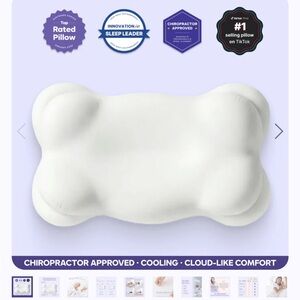 Mellow CloudAlign Cooling Contour Pillow - White